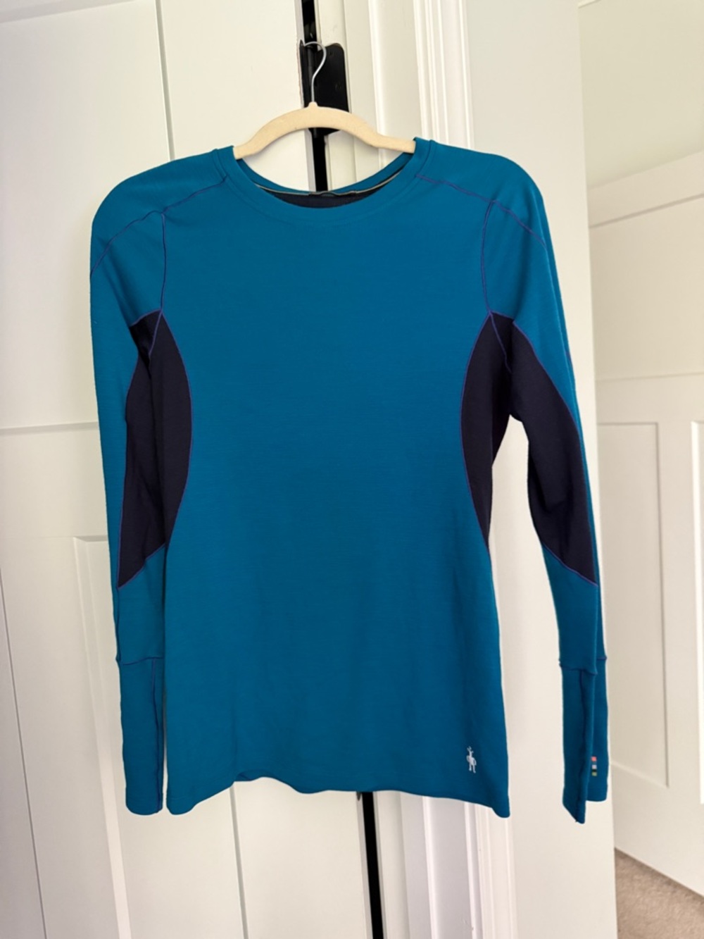 Smartwooll‎ Teal Navy Long Sleeve Layering Top Wool